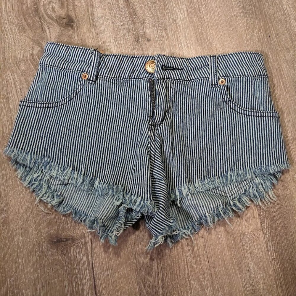 Cotton On Blue Striped Shorts Y2K NWT